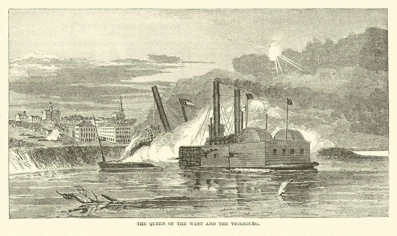 Królowa Zachodu i Vicksburg, luty 1863 autorstwa American School