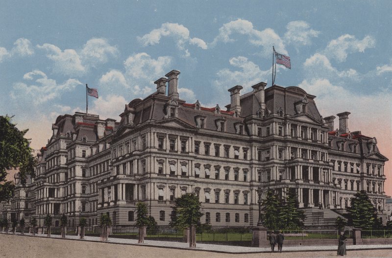 The State, War and Navy Building, Waszyngton DC (kolorowa litografia) autorstwa American School