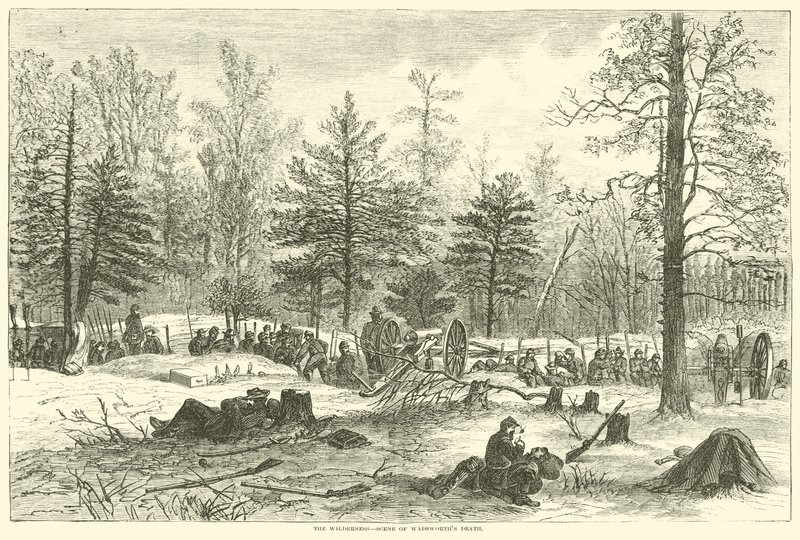 The Wilderness, scena śmierci Wadsworthów, maj 1864 autorstwa American School