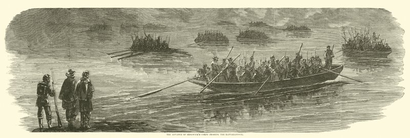 Natarcie korpusu Sedgwicks przez rzekę Rappahannock, kwiecień 1863 r. autorstwa American School