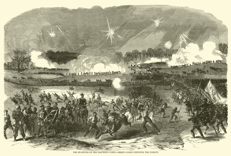 Panika jedenastego korpusu, korpus Berrys sprawdzający pościg, maj 1863 r autorstwa American School