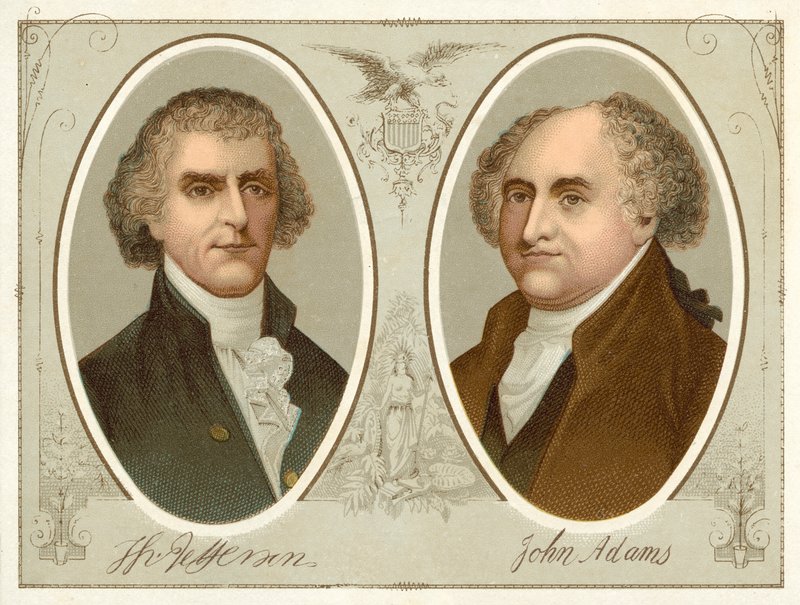 Thomas Jefferson, John Adams (chromolitho) autorstwa American School
