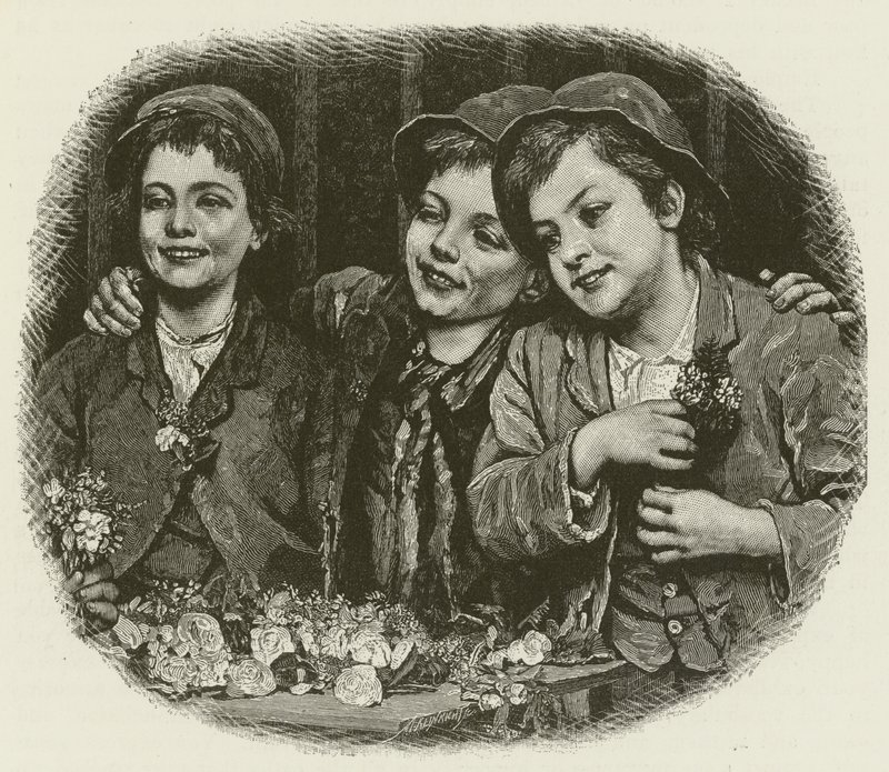 Trudni klienci, z obrazu J G Brown autorstwa American School
