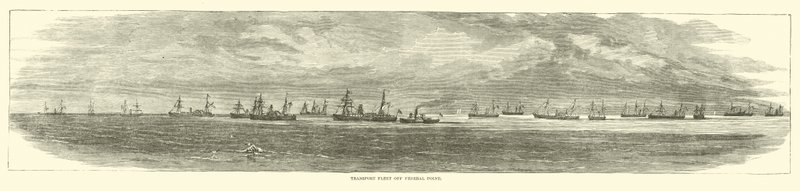 Flota transportowa poza Federal Point, grudzień 1864 r autorstwa American School