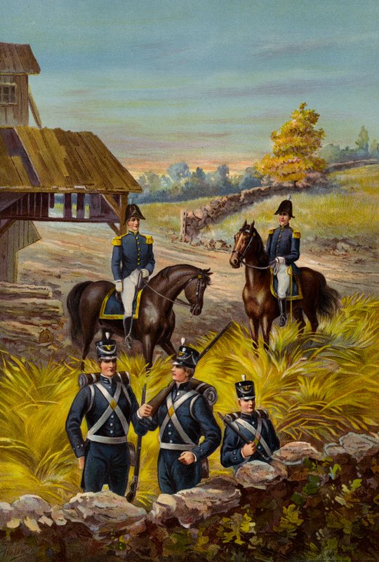 Armia Stanów Zjednoczonych, piechota i oficerowie generalicji autorstwa American School