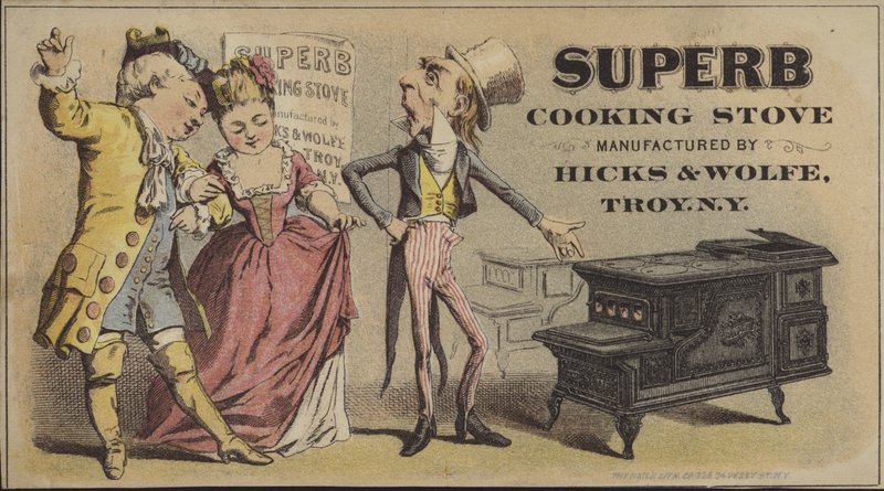 Wujek Sam sprzedaje wspaniały piec do gotowania (chromolitho) autorstwa American School