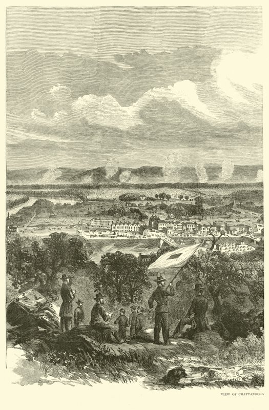 Widok Chattanooga i Obozowiska Federalnego, listopad 1863 r. autorstwa American School