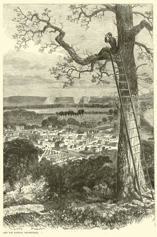 Widok Chattanooga i Obozowiska Federalnego, listopad 1863 r. autorstwa American School