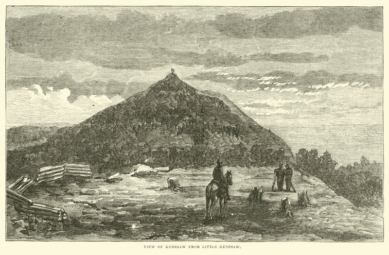 Widok Kenesaw z Little Kenesaw, czerwiec 1864 autorstwa American School
