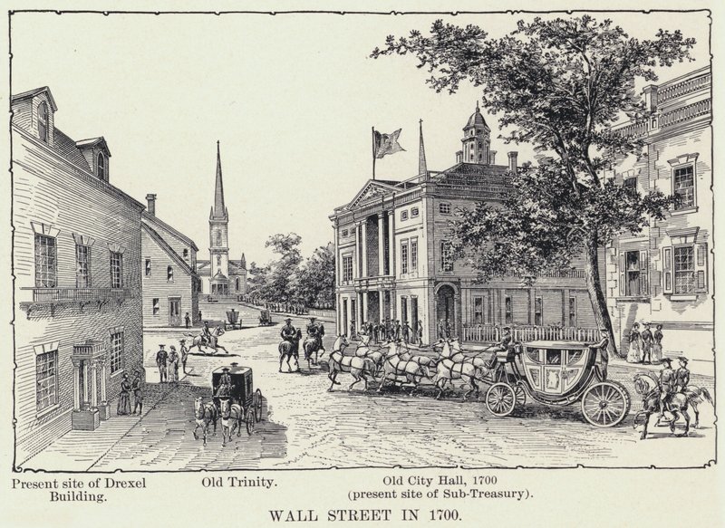 Wall Street w 1700 roku (lito) autorstwa American School