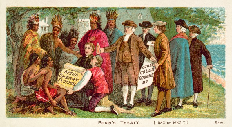 Traktat Williama Penna z Indianami północnoamerykańskimi, 1682 r autorstwa American School