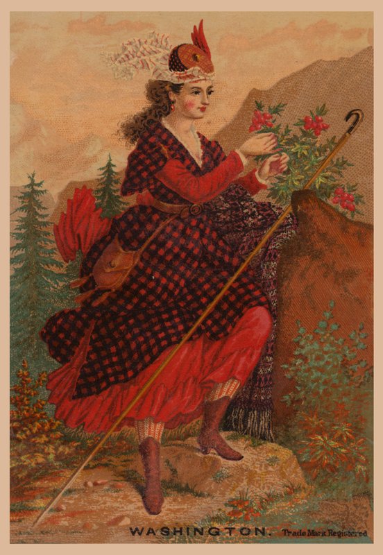 Kobieta w czerwieni (chromolit) autorstwa American School