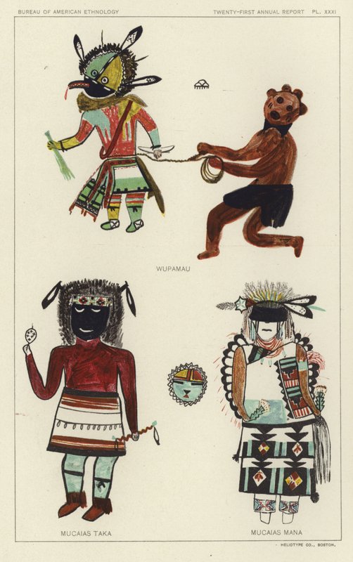 Wupamau, Mucaias Taka, Mucaias Mana (litografia kolorowa) autorstwa American School