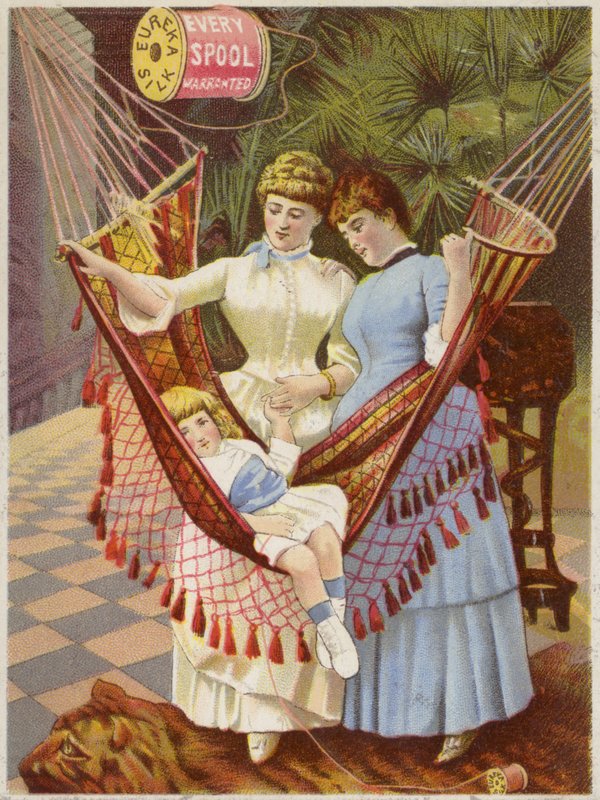 Młoda dziewczyna w hamaku autorstwa American School