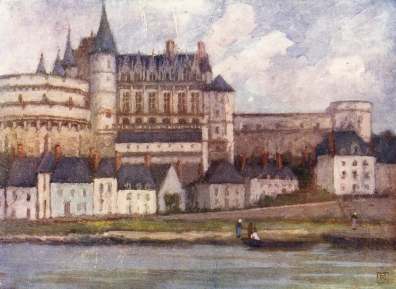 Amboise nad Loarą (kolorowa litografia) autorstwa Amy B. Atkinson
