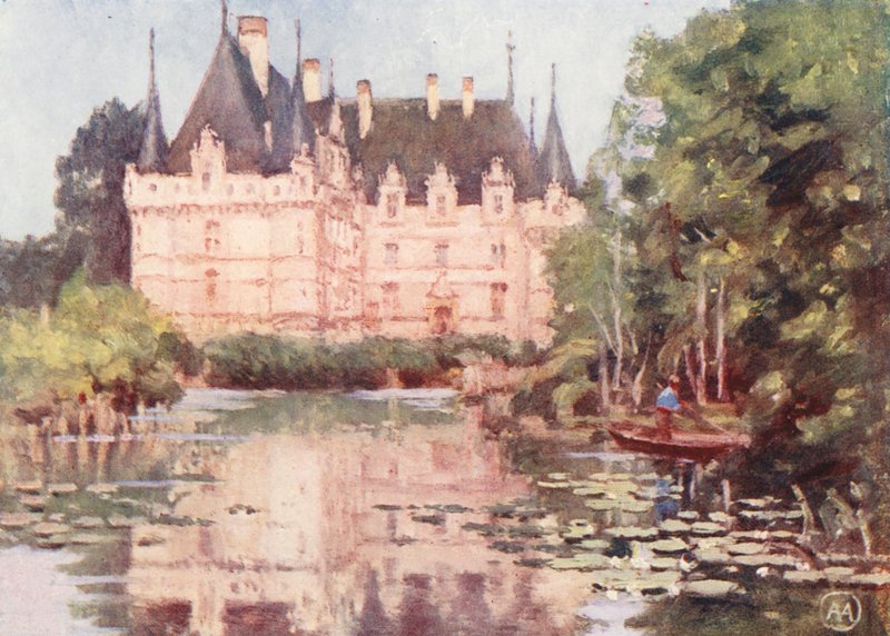 Azay-le-Rideau (litografia kolorowa) autorstwa Amy B. Atkinson