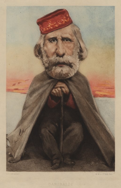 Giuseppe Garibaldi , włoski żołnierz, polityk i nacjonalista autorstwa Andre Gill