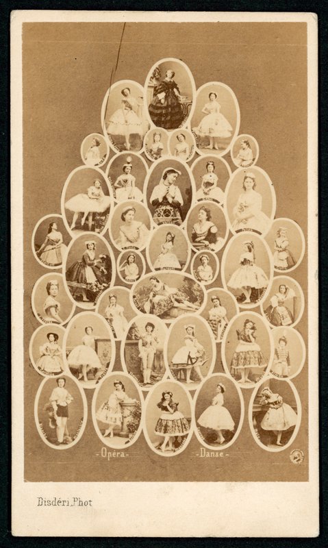Tancerki baletu Opery Paryskiej (zdjęcie czarno-białe) autorstwa Andre Adolphe Eugene Disderi