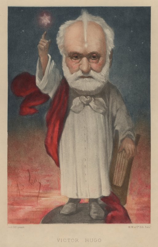 Victor Hugo, francuski poeta, powieściopisarz i dramaturg autorstwa Andre Gill