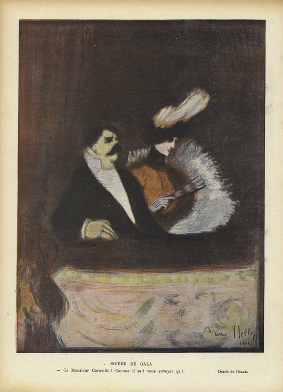 Ilustracja dla Le Rire (kolorowa litografia) autorstwa Andre Helle