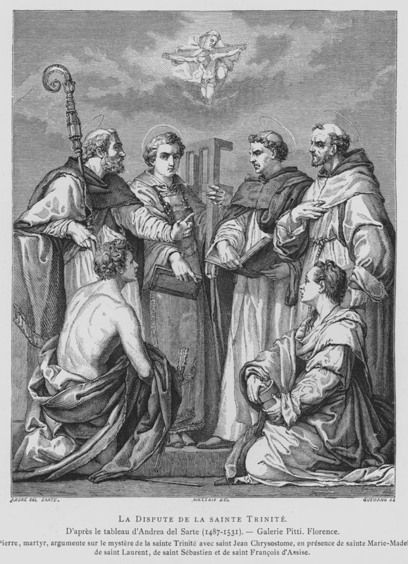 Spór o Trójcę (lit) autorstwa Andrea del (after) Sarto