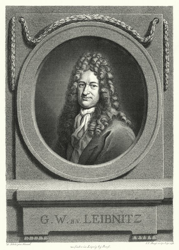 Gottfried Wilhelm Leibniz, niemiecki filozof, matematyk i politolog (rytownictwo) autorstwa Andreas Scheits