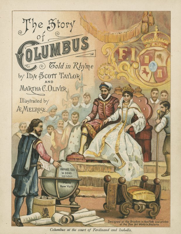 Kolumb na dworze Ferdynanda i Izabeli (chromolitho) autorstwa Andrew Melrose