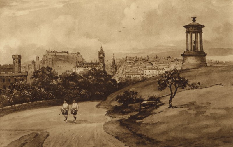 Edynburg: Od pomnika Dugalda Stewarta, Calton Hill (lito) autorstwa Andrew Allan
