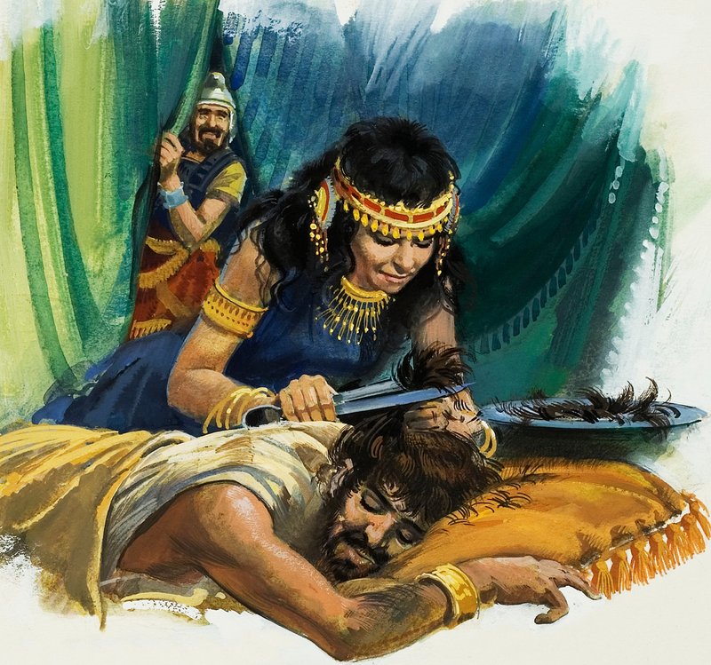Samson i Delilah (gwasz na papierze) autorstwa Andrew Howat