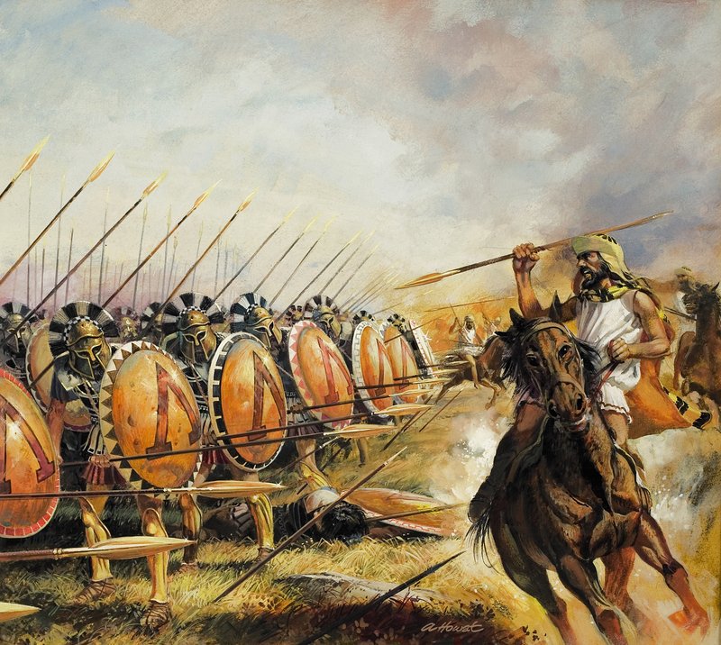 Armia Spartan (gwasz na papierze) autorstwa Andrew Howat