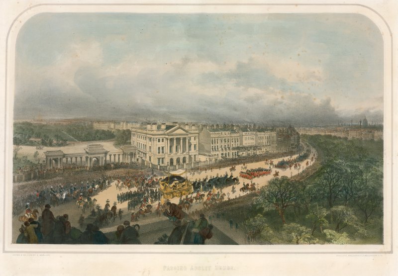 Parada mijająca Apsley House, Hyde Park Corner, Piccadilly, Londyn autorstwa Andrew Maclure