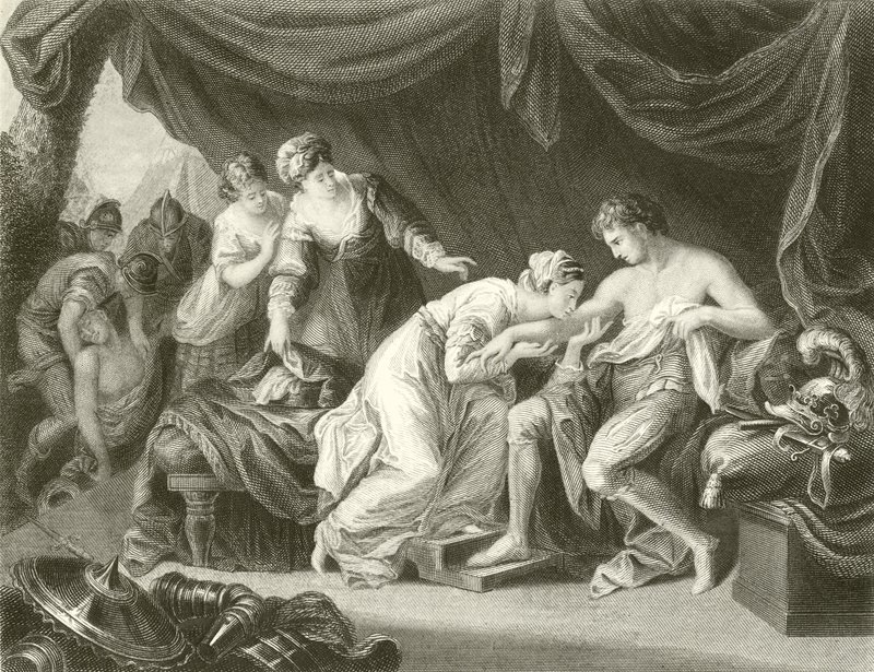 Trucizna wyssana z rany księcia Edwarda przez jego małżonkę Eleonorę autorstwa Angelica Kauffmann