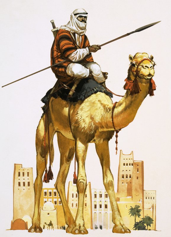 Arab na wielbłądzie autorstwa Angus McBride
