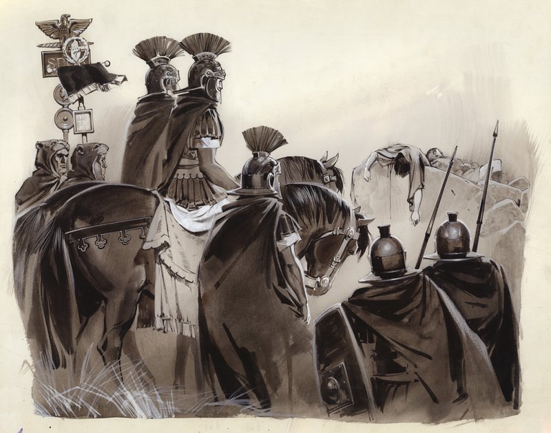 Brutus i Kasjusz nie żyją (gwasz na papierze) autorstwa Angus McBride