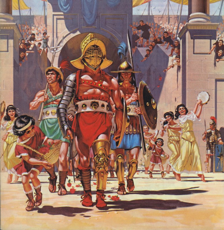 Gladiator (kolorowa litografia) autorstwa Angus McBride