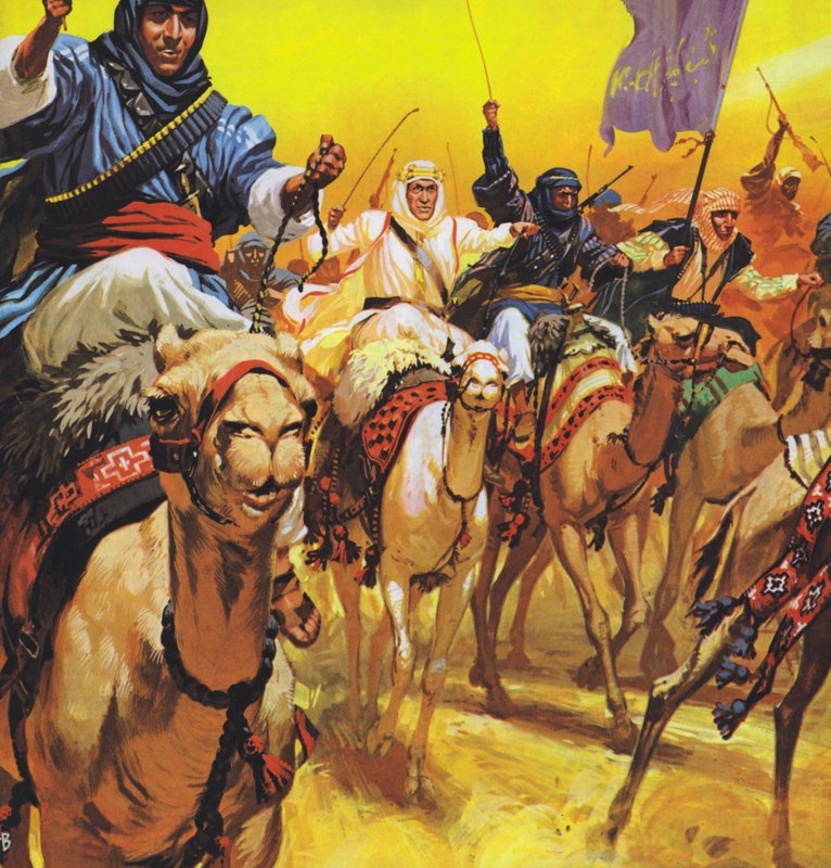 Lawrence z Arabii (kolorowa litografia) autorstwa Angus McBride