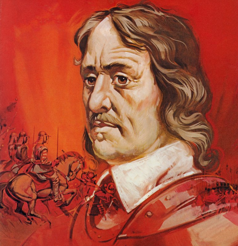 Oliver Cromwell (kolorowa litografia) autorstwa Angus McBride