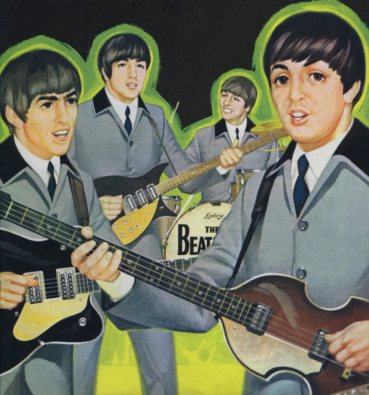The Beatles (kolorowa litografia) autorstwa Angus McBride