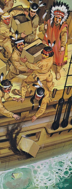 The Boston Tea Party (kolorowa litografia) autorstwa Angus McBride