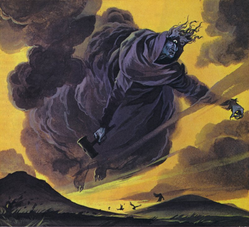 Cailleach-Bheur (kolorowa litografia) autorstwa Angus McBride