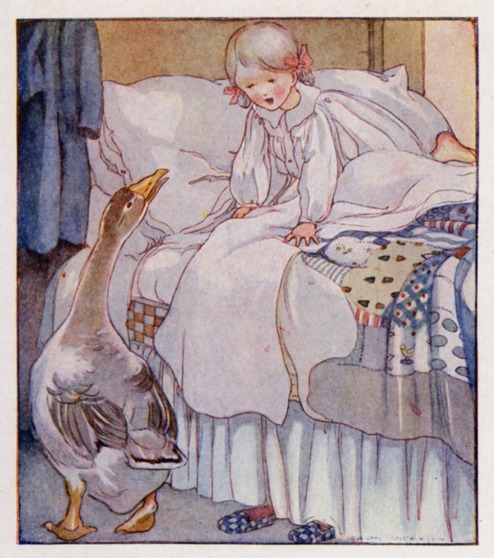 Rymowanka: Goosey, Goosey Gander (kolor lito) autorstwa Anne (after) Anderson