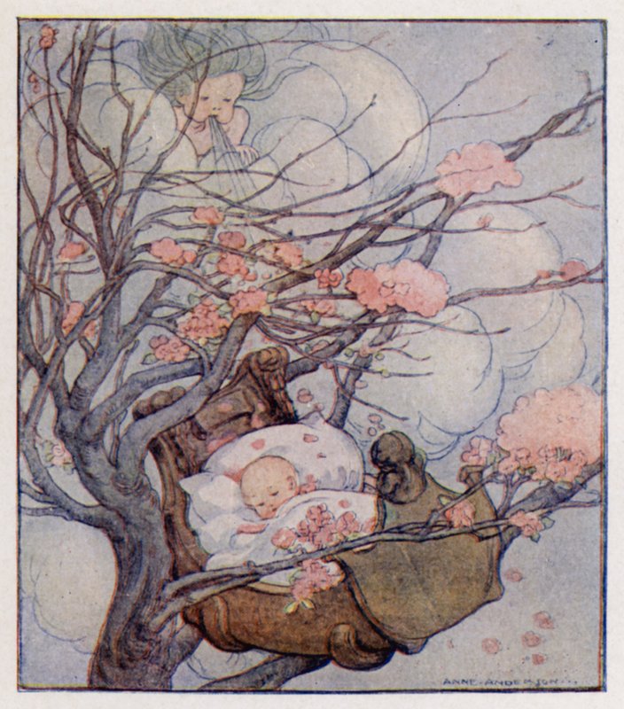 Rymowanka: Hush-A-Bye, Baby, On The Tree Top (kolor lito) autorstwa Anne (after) Anderson