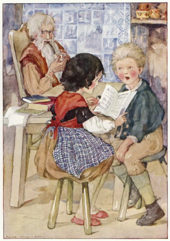 Peter siedział wpatrując się w Heidi w skrajnym strachu (kolor lito) autorstwa Anne (after) Anderson
