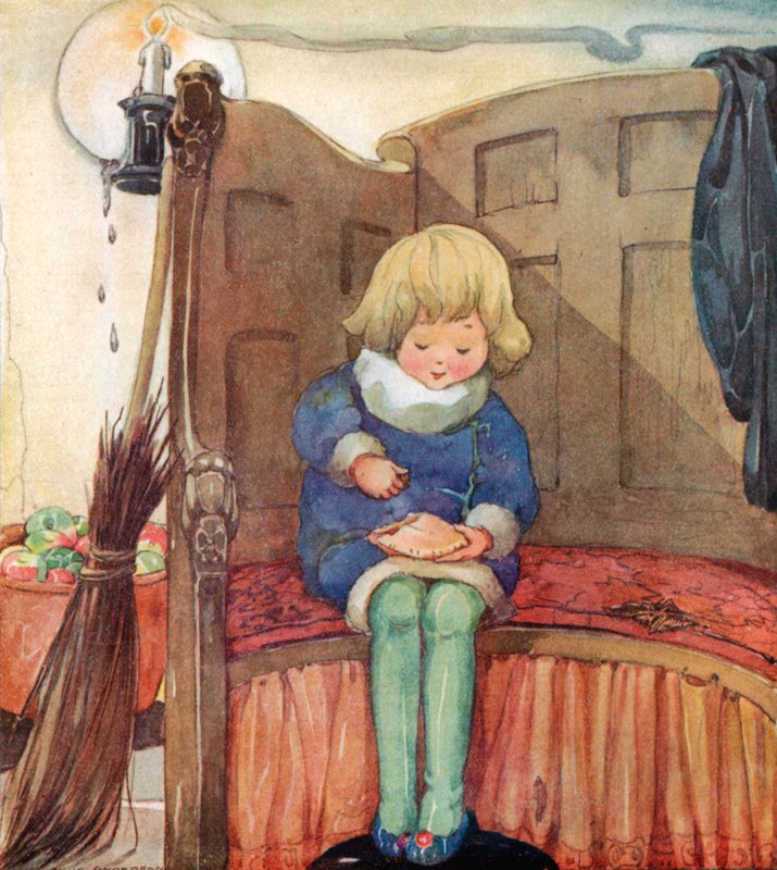 Mały Jack Horner siedział w kącie, jedząc świąteczny placek autorstwa Anne Anderson