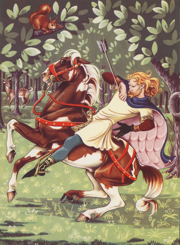 Śmierć Williama Rufusa (kolorowa litografia) autorstwa Anne & Johnstone Janet (1928 79) Johnstone