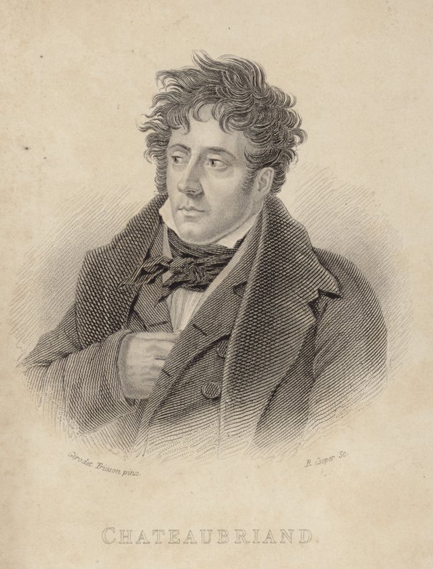 Portret wicehrabiego de Chateaubriand autorstwa Anne Louis Girodet de Roucy Trioson