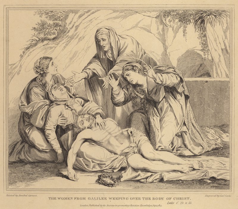 Niewiasty z Galilei opłakują Ciało Chrystusa, Łukasza autorstwa Annibale Carracci