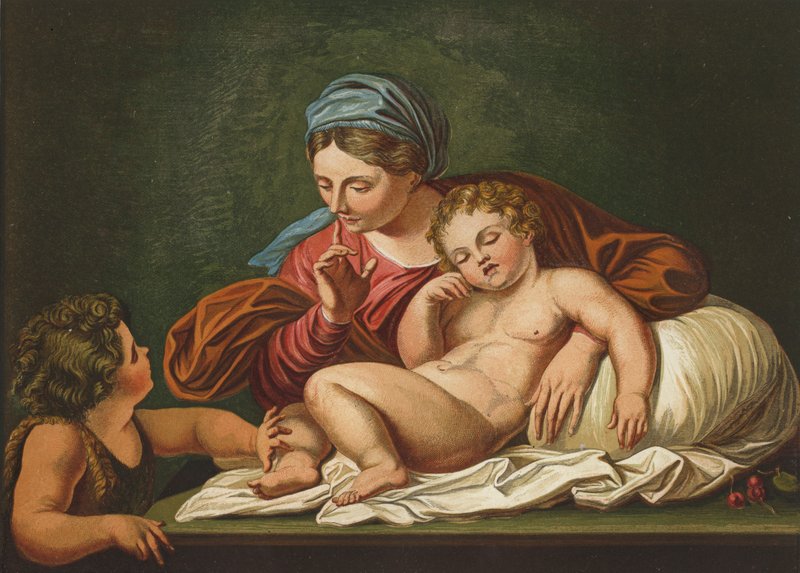 Dziewica, Dzieciątko Zbawiciel i św. Jan autorstwa Annibale after Carracci