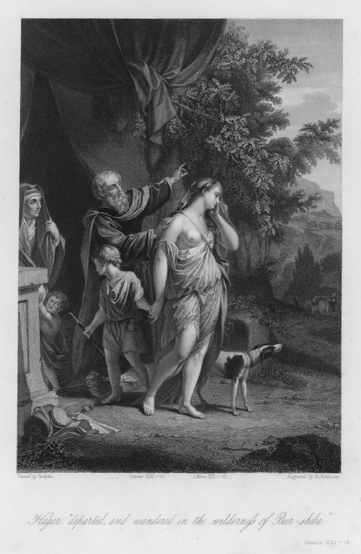 Odrzucenie Hagar, Księga Rodzaju XXI autorstwa Anthony van (after) Dyck