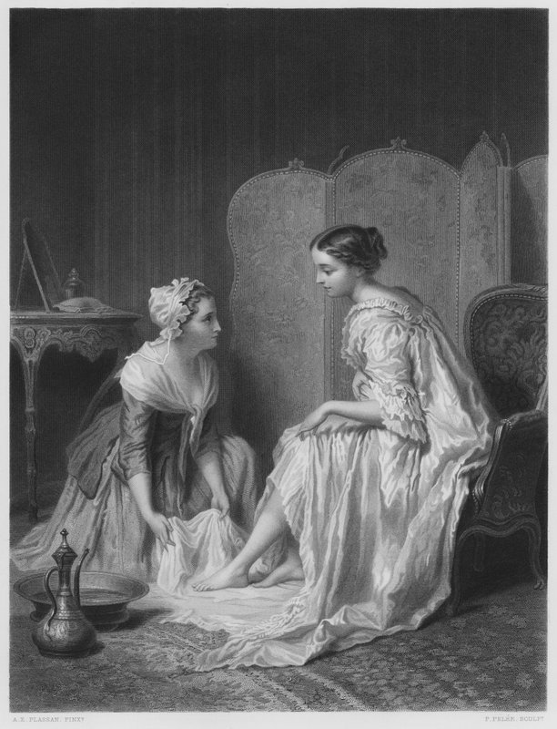 Kąpiel stóp, ze zdjęcia w Królewskiej Kolekcji (rycina) autorstwa Antoine Emile Plassan